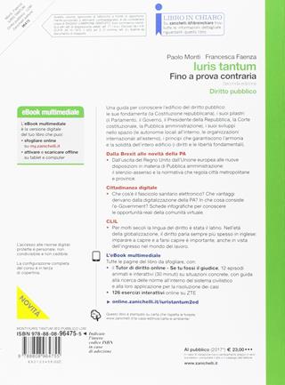 Iuris tantum. Fino a prova contraria. Diritto pubblico. Con aggiornamento online - Paolo Monti, FAENZA FRANCESCA - Libro Zanichelli 2017 | Libraccio.it