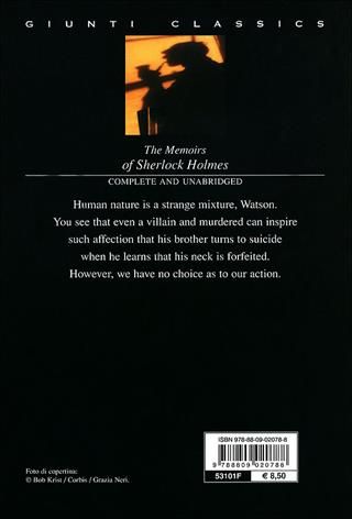 The memoirs of Sherlock Holmes - Arthur Conan Doyle - Libro Giunti Editore 2003, Giunti classics | Libraccio.it
