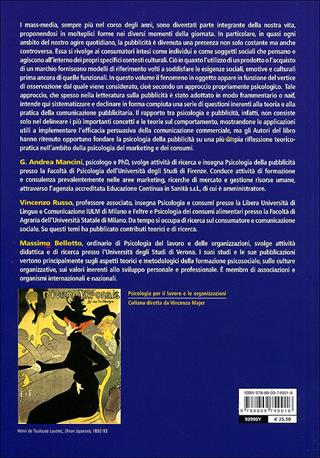 Psicologia della pubblicità. Oltre la tentazione - Andrea Mancini, Vincenzo Russo, Massimo Bellotto - Libro Giunti Psychometrics 2010, Psicologia per il lavoro e le organizz. | Libraccio.it