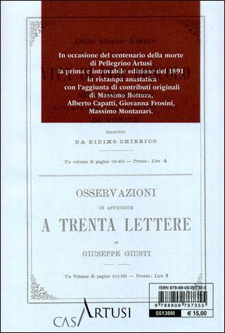 La scienza in cucina-L'arte di mangiar bene (rist. anast. 1891) - Pellegrino Artusi - Libro Giunti Editore 2011 | Libraccio.it