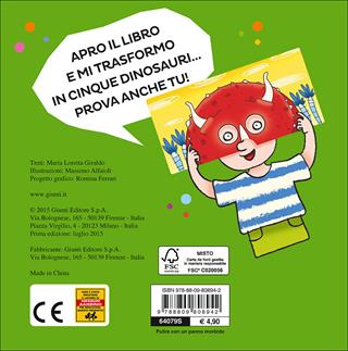 Sono un dinosauro feroce! Libri mascherini - Maria Loretta Giraldo - Libro Giunti Kids 2015 | Libraccio.it