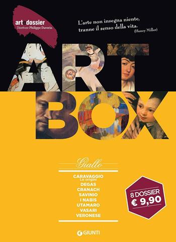 Dossier d'art. Box giallo: Caravaggio. Le origini-Degas. Tra antico e moderno-Cranach-Savinio-I Nabis-Utamaro-Vasari-Veronese. La pittura profana. Ediz. illustrata  - Libro Giunti Editore 2016, Dossier d'art | Libraccio.it