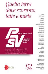 Parola spirito e vita. Quaderni di lettura biblica (2025). Vol. 2: Quella terra dove scorrono latte e miele