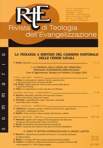 RTE Rivista di teologia dell'evangelizzazione. Supplemento (2020). Vol. 47  - Libro EDB 2020 | Libraccio.it