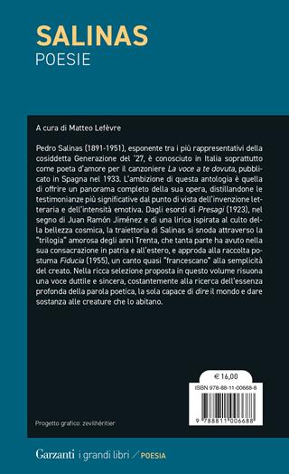 Poesie - Pedro Salinas - Libro Garzanti 2024, Grandi libri con testo a fronte | Libraccio.it