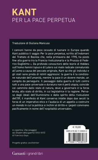 Per la pace perpetua - Immanuel Kant - Libro Garzanti 2024, I grandi libri | Libraccio.it