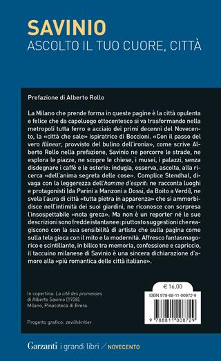 Ascolto il tuo cuore, città - Alberto Savinio - Libro Garzanti 2023, I grandi libri | Libraccio.it