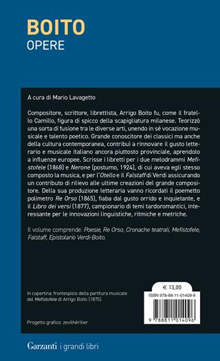 Opere - Arrigo Boito - Libro Garzanti 2024, I grandi libri | Libraccio.it