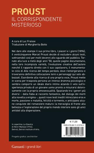 Il corrispondente misterioso - Marcel Proust - Libro Garzanti 2025, I grandi libri | Libraccio.it