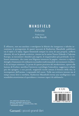 Felicità - Katherine Mansfield - Libro Garzanti 2025, I piccoli grandi libri | Libraccio.it