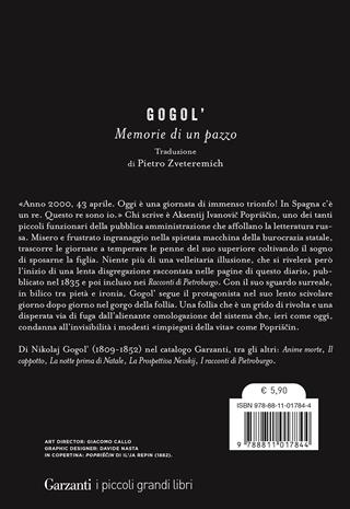 Memorie di un pazzo - Nikolaj Gogol' - Libro Garzanti 2025, I piccoli grandi libri | Libraccio.it