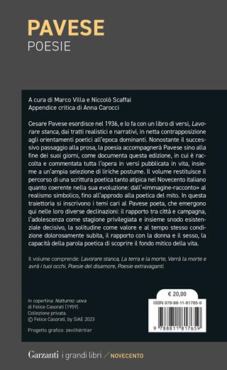 Poesie - Cesare Pavese - Libro Garzanti 2023, I grandi libri | Libraccio.it