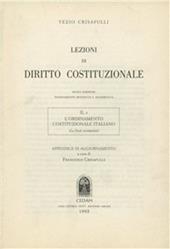 Lezioni di diritto costituzionale. Vol. 2/1: L'Ordinamento costituzionale italiano. Le fonti normative. Appendice di aggiornamento