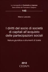 I diritti del socio di società di capitali all'acquisto delle partecipazione sociali