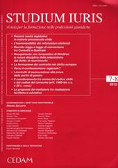 Studium iuris. Rivista per la formazione nelle professioni giuridiche (2012) vol. 7-8