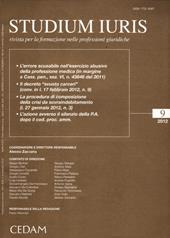Studium iuris. Rivista per la formazione nelle professioni giuridiche (2012). Vol. 9