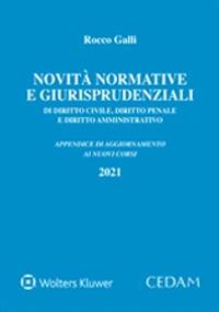 Novità normative e giurisprudenziali di diritto civile, diritto penale e diritto amministrativo - Rocco Galli - Libro CEDAM 2021 | Libraccio.it
