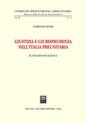 Giustizia e giurisprudenza nell'Italia preunitaria. Il Senato di Genova