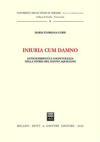Iniuria cum damno. Antigiuridicità e colpevolezza nella storia del danno aquilano - Maria Floriana Cursi - Libro Giuffrè 2002, Univ. Teramo-Fac. giurisprudenza. N S | Libraccio.it