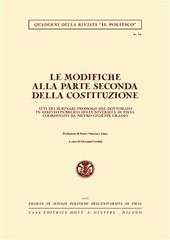Le modifiche alla parte seconda della Costituzione. Atti dei Seminari promossi dal dottorato in diritto pubblico dell'Università di Pavia