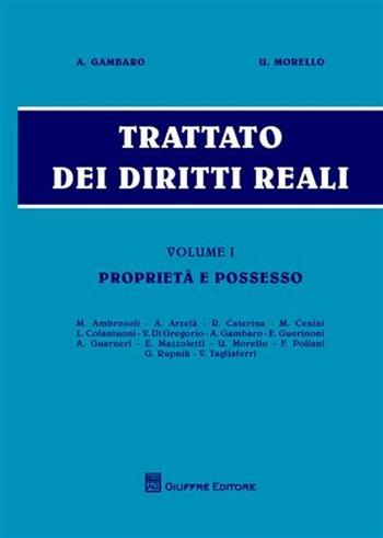 Trattato dei diritti reali. Vol. 1: Proprietà e possesso. - Antonio Gambaro, Umberto Morello - Libro Giuffrè 2008 | Libraccio.it
