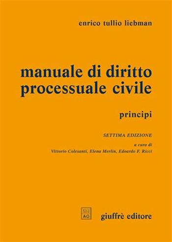 Manuale di diritto processuale civile. Principi - Enrico T. Liebman - Libro Giuffrè 2007 | Libraccio.it