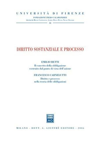 Diritto sostanziale e processo  - Libro Giuffrè 2006, Univ. Firenze-Fondazione P. Calamandrei | Libraccio.it