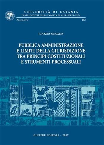 Pubblica amministrazione e limiti della giurisdizione tra principi costituzionali e strumenti processuali - Ignazio Zingales - Libro Giuffrè 2007, Univ. Catania-Fac. giurisprudenza. NS | Libraccio.it