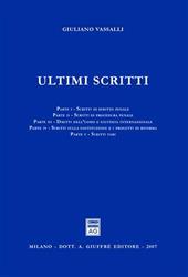 Ultimi scritti