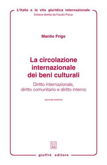 La circolazione internazionale dei beni culturali. Diritto internazionale, diritto comunitario e diritto interno - Manlio Frigo - Libro Giuffrè 2007, L'Italia e la vita giuridica internaz. | Libraccio.it