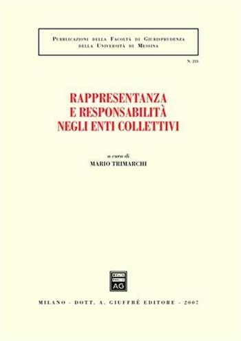 Rappresentanza e responsabilità negli enti collettivi. Atti del Convegno (Messina, 29-30 settembre 2006)  - Libro Giuffrè 2007, Associazione studi ricerche parlamentari | Libraccio.it