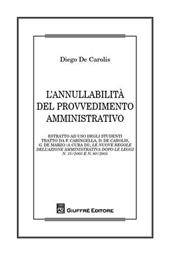 L' annullabilità del provvedimento amministrativo