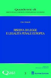 Riserva di legge e legalità penale europea