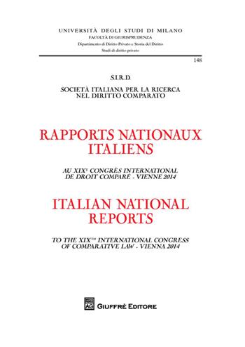 S.I.R.D. società italiana per la ricerca nel diritto comparato (Vienna 2014). Ediz. italiana, inglese e francese  - Libro Giuffrè 2014 | Libraccio.it