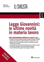 Legge Giovannini. Le ultime novità in materia lavoro