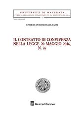 Il contratto di convivenza nella legge 20 maggio 2016, n. 76