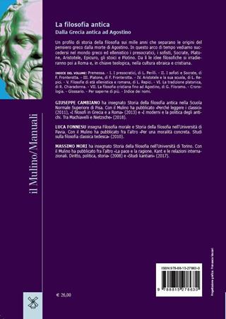 La filosofia antica. Dalla Grecia antica ad Agostino  - Libro Il Mulino 2018, Manuali | Libraccio.it