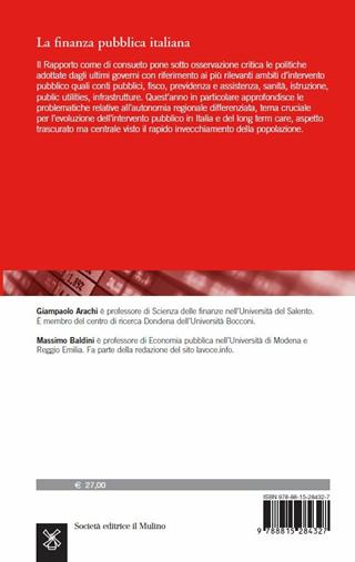 La finanza pubblica italiana. Rapporto 2019  - Libro Il Mulino 2019, Studi e ricerche | Libraccio.it