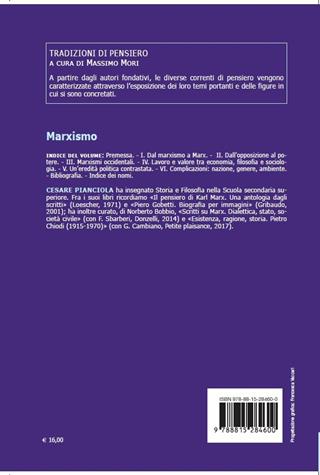 Marxismo. Tradizioni di pensiero - Cesare Pianciola - Libro Il Mulino 2019, Itinerari. Filosofia | Libraccio.it