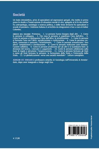 Società. Una introduzione - Abram De Swaan - Libro Il Mulino 2019, Itinerari. Sociologia | Libraccio.it