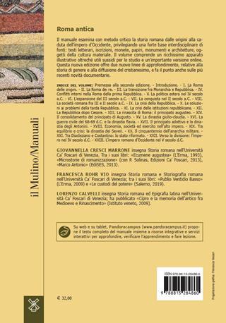 Roma antica. Storia e documenti - Giovannella Cresci Marrone, Francesca Rohr Vio, Lorenzo Calvelli - Libro Il Mulino 2019, Manuali. Storia | Libraccio.it