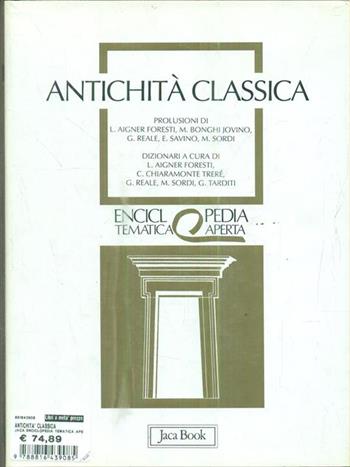 Antichità classica  - Libro Jaca Book 1994, Eta. Enciclopedia tematica aperta | Libraccio.it