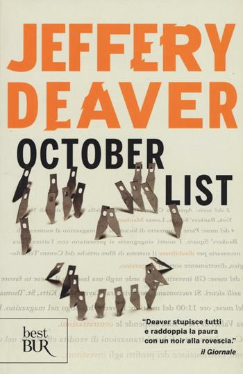 October List - Jeffery Deaver - Libro Rizzoli 2016, BUR Best BUR | Libraccio.it