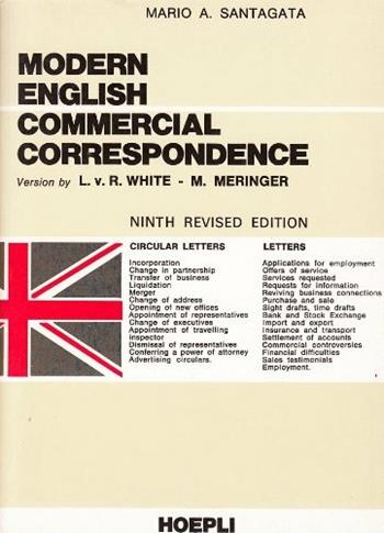 Corrispondenza commerciale moderna. Parte inglese - Mario A. Santagata - Libro Hoepli 1988, Manuali di corrispondenza | Libraccio.it