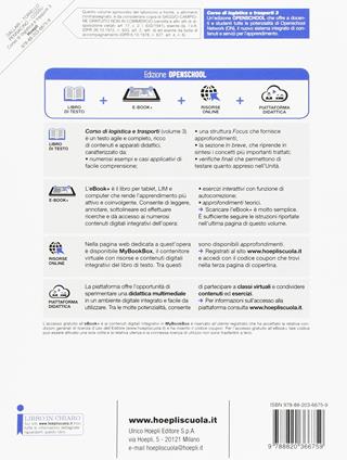 Corso di logistica e trasporti. Spedizioni, normativa e commercio internazionale. Con e-book. Con espansione online. Vol. 3  - Libro Hoepli 2016 | Libraccio.it