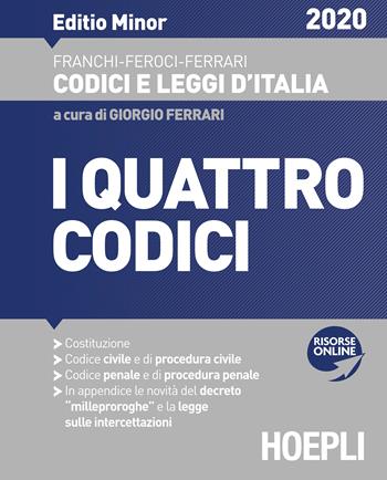 I quattro codici 2020. Ediz. minore  - Libro Hoepli 2020, Codici | Libraccio.it