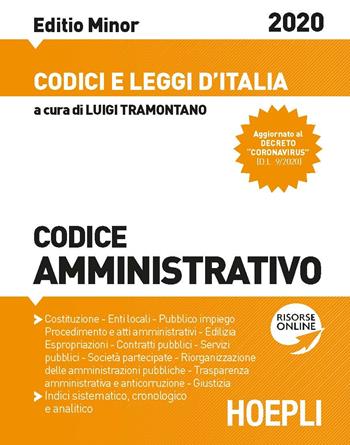 Codice amministrativo 2020. Ediz. minore  - Libro Hoepli 2020, Codici | Libraccio.it