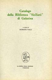 Catalogo della Biblioteca «Siciliani» di Galatina