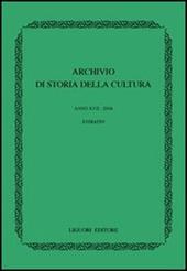 Archivio di storia della cultura (2004)