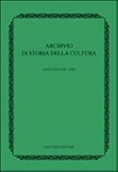 Archivio di storia della cultura (2025). Vol. 37